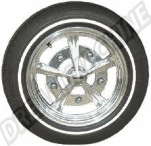 Flancs noirs avec liseré blanc pour pneus 14 ou 15 pouces - Kit de 4 pièces