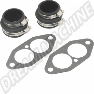Kit soufflet et joint collecteur d'admission, noir, 2 pièces - VW Type1, 181, Karmann Ghia, Transporter