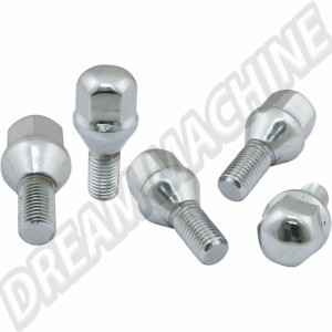 Boulons de Roue Chromés à Appui Conique 60°, 12x1.5x24mm, Tête 17mm pour EMPI 5x205jeu de 5 
