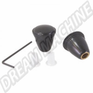 Boutons de Radio VW Noirs, Paire, Compatible avec Modèles 1954-1967