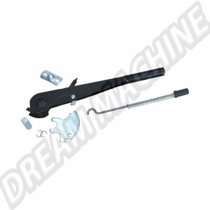 Kit Levier de Frein à Main Noir avec Plaque d'Équilibrage pour VW Cox 01/65-, Karmann Ghia 01/65-, Type 3 02/65-, Type 181