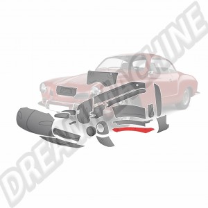 Tôle de réparation canal de chauffage/longeron avant inférieur gauche pour VW Karmann-Ghia (1960-1974)
