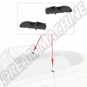 Butées en caoutchouc de vitre latérale arrière pour VW Coccinelle Cabriolet 08/72-07/79, gauche et droit