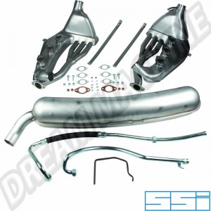 Kit de conversion d'échappement libre avec échangeur et silencieux, tuyau de 60 mm pour Porsche 911 2.7-3.0 (1973-1983) - Réf. 1620000810