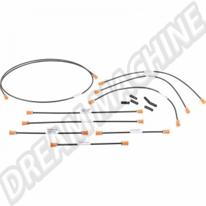 Kit tuyaux rigides de frein EQ698002, système de freinage à 1 circuit (non adapté aux modèles avec assistance de freinage). Comprend 9 lignes pour 1 véhicule.