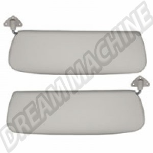 Pare-soleil Blanc avec Support de Fixation 3 Vis, Gauche et Droite, la Paire pour Volkswagen Combi 03/55-07/67 et Kombi Brésil - Réf: 211857551A & 211 857 551 A