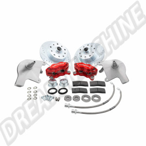 Kit de Freins à Disques Avant EMPI/Wilwood 4 Pistons, Suspension à Rotule, Abaissement de 63,5 mm, 5/130, après 1965