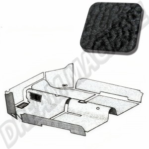 Kit Moquette Noir 34-F1320-301, 9 Pièces pour Volkswagen Coccinelle Cabriolet 1302 08/70-07/72, Conduite à Gauche LHD