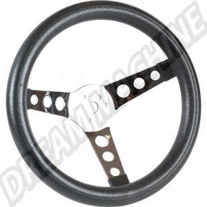 Volant Noir 3 Branches Chrome, Ø318 mm, Mousse Poly-Foam