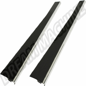 Marchepieds Noir Brillant Billet Look avec Bord Poli pour VW Coccinelle Type 1 12/47-12/86