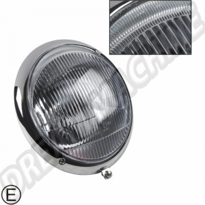 Phare complet chromé avec verre blanc pour VW Type 1 (47-67) et Porsche 356 (50-65)