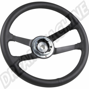 Volant style RS en cuir noir, Ø380 mm (15"), sans bouton de klaxon, 1964-1973