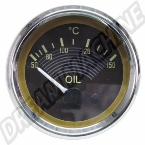 Manomètre de Température d'Huile Smiths Style Original 150°C 52mm 12V Marron 