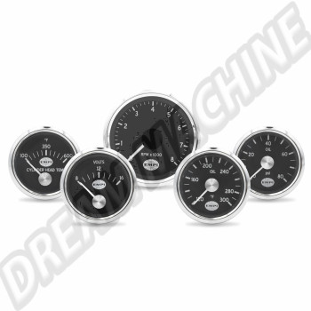 Kit de 5 manomètres EMPI GTV Rally Gauges sans sondes ni adaptateurs, toutes années et modèles