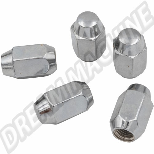 Set de 5 écrous de roues chromés à appui conique M12x1.5 37763 Sur www.dream-machine.fr