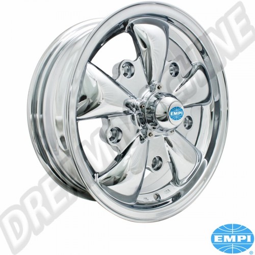 Jante Empi GT-5, Chromée, 5x205, 15 Pouces, VW Coccinelle, VW 181, Karmann Ghia, Combi, Type 3, 1010030, 10.100.30.