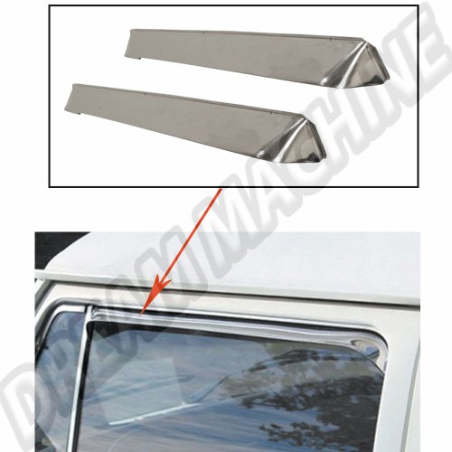 Déflecteur de pluie inox sur porte avant t2 68---->>79 00-9742-0 Sur www.dream-machine.fr