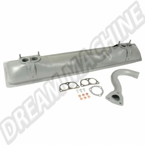 Kit échappement moteur type 4, adapté pour VW Combi & Transporter 1.7 - 2.0 de 1972 à 1985. Références : 021298053, 021 298 053.