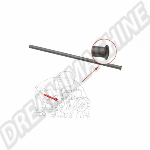 Tube de guidage, câble d'accélérateur, métal, Volkswagen, Cox, Combi, Ghia, Type 181/Kübel, 043129893, 2070 mm.