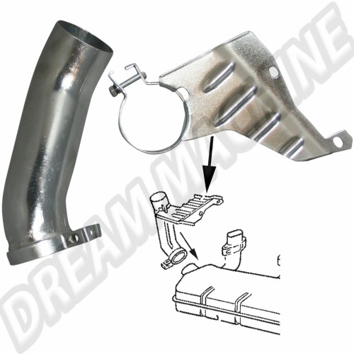 Tubes de raccord gauche et droit entre boite de chauffage et manchon 071256053PR Sur www.dream-machine.fr