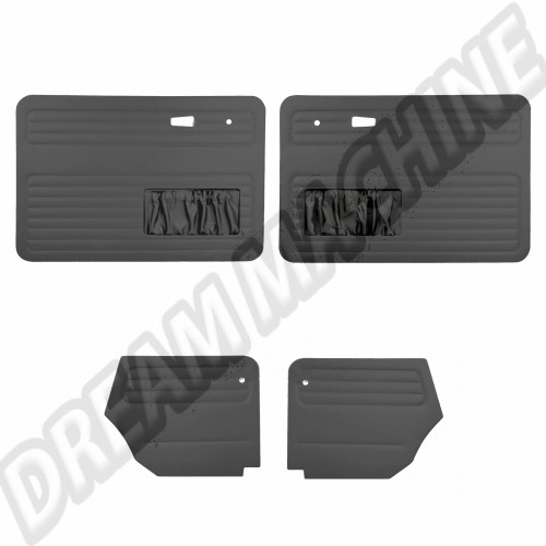 Kit 4 panneaux de porte noir avec vide poche cabriolet 73-->79 DM13394 Sur www.dream-machine.fr