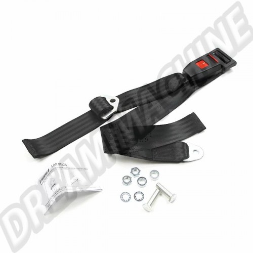 Ceinture de sécurité 2 points noire statique homologuée 111857704CBLK Sur www.dream-machine.fr