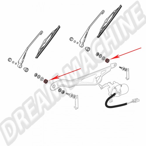 joints embase de bras d'essuie glace 65>8/69 la paire 111955261A Sur www.dream-machine.fr