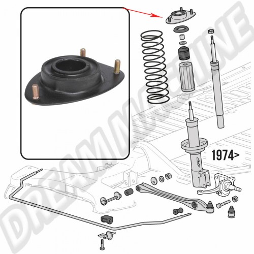 Kit montage avant 1302/03 --->>74 palier de suspension supérieur 113412329B Sur www.dream-machine.fr