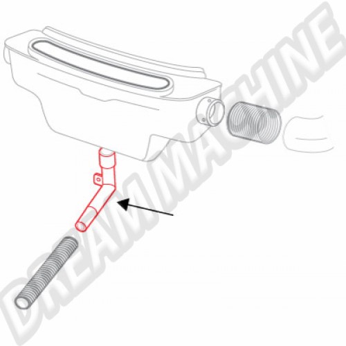 Tube evacuation d'eau pour boitier chauffage 71->> 1302/03 + 1600i  N°17 113819539B Sur www.dream-machine.fr