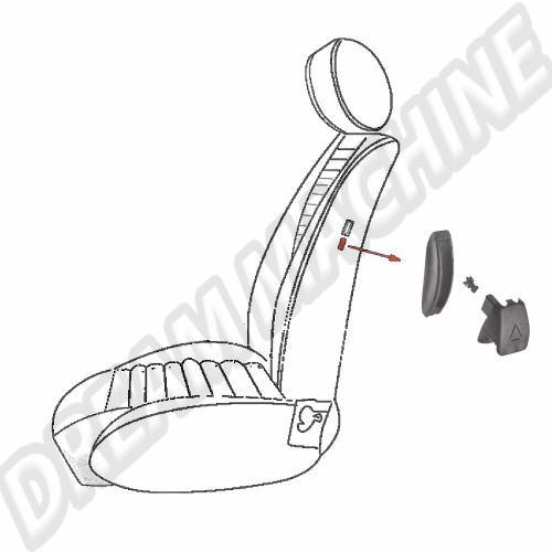 Bouton de lève siège avant gauche ou droit 8/71---->>4/79 113881633E01C Sur www.dream-machine.fr