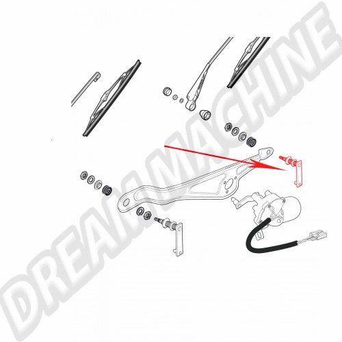 Axe d'essuie-glace Droit 45---->>57 111955215A Sur www.dream-machine.fr