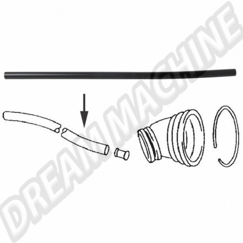 Tuyau d'Overflow de Réservoir de Carburant pour Porsche 911, 912, 964 & 993 (1963-1997) | Ø20mm, L=600mm | Réf: 96420115300
