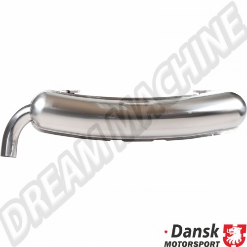 Échappement sport arrière avec sortie de Ø70mm en acier inoxydable poli, homologué TÜV/CEE pour Porsche 911/930 2.0, 2.2, 2.3 de 01/63 à 11/90. Références : 1620603400, 1 620 603 400, 92510S.