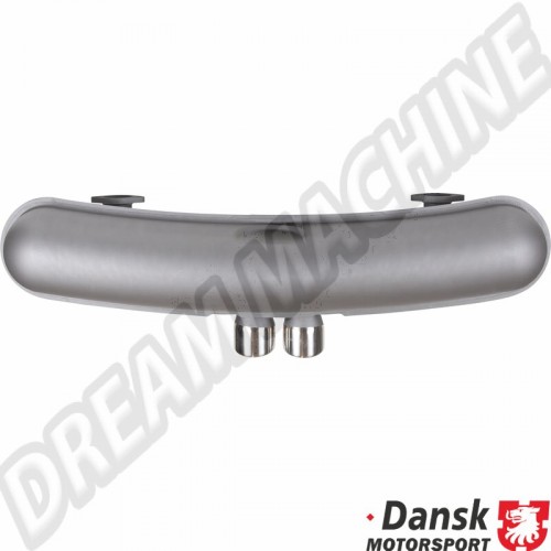 Échappement sport arrière avec double sortie centrale Ø76 mm pour Porsche 911/930 2.0, 2.2, 2.3 (01/63-11/90). Référence : 1620610000, 92.520DUAL.
