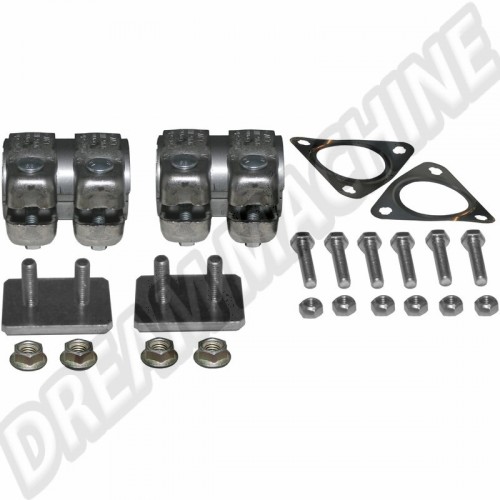 Kit Montage, Convertisseur Catalytique, Porsche Boxster, 986, 2.5, Inox, Raccord Tuyau, Plaque Retenue, Joint, Boulon, Écrou, Référence 94.260KIT, 94 260 KIT