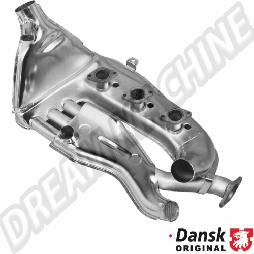 Échangeur de chaleur gauche en acier inoxydable pour PORSCHE 911/930 2.3, 2.7 01/63-11/90. Référence : 1623102770, 91.013S, 91121102114.