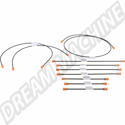 Kit de ligne de frein, Porsche 911, 2 circuits, système de freinage, sans assistance de freinage, 10 lignes, référence EQ698001.