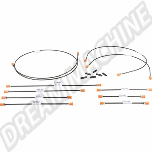 Kit de tuyaux rigides de frein, double circuit, Porsche, système de freinage, sans assistance de freinage, 10 tuyaux, référence EQ698005.