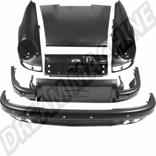 Kit de restauration, Porsche 911 '69-'73, Backdate 964 '74-'89, pièces de carrosserie, restauration de véhicules, Porsche 911, Backdating, 964 Backdate kit, Panneau transversal avant, Aile avant, Pare-chocs avant, Capot avant, Serrure pour capot avant, Mo
