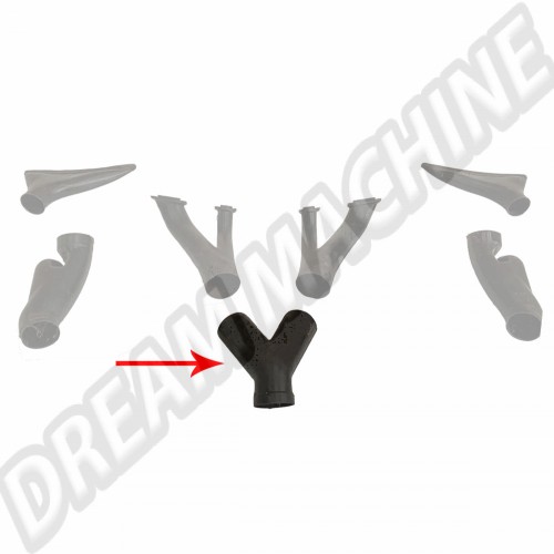 Tube raccord en Y d'air frais bay window 08/67->07/72 211255477A Sur www.dream-machine.fr