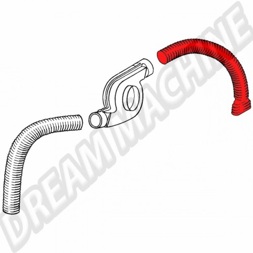 Gaine de chauffage sur turbine côté droit moteur 1700-2000cc 8/71-->7/79 211261236A Sur www.dream-machine.fr