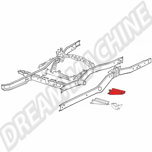 Cornière arrière gauche Combi 68--->>79 95-5584-1 Sur www.dream-machine.fr