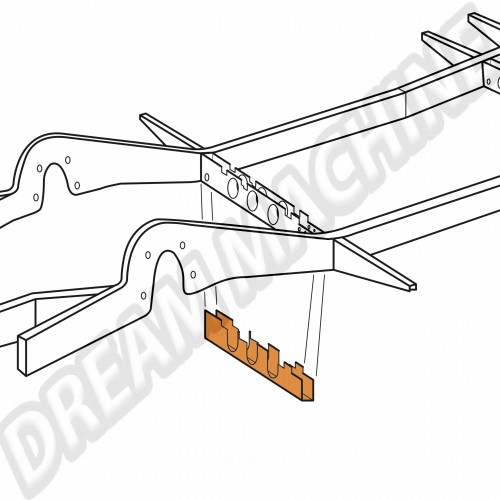 Traverse, Châssis Avant, VW Combi Bay Window, 69-72, Tôle, 211703391G, 211-703-391-G