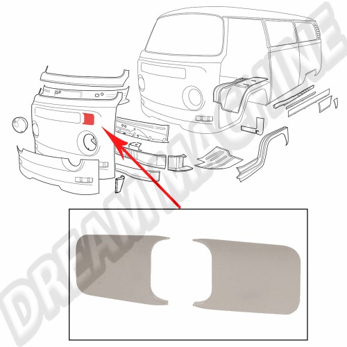 Kit de 2 tôles bouche trous de clignotant Combi 73--->> 211805050 Sur www.dream-machine.fr