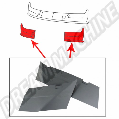Kit de 2 tôles intérieures de face avant sous pare-brise 68-79 211805135A Sur www.dream-machine.fr
