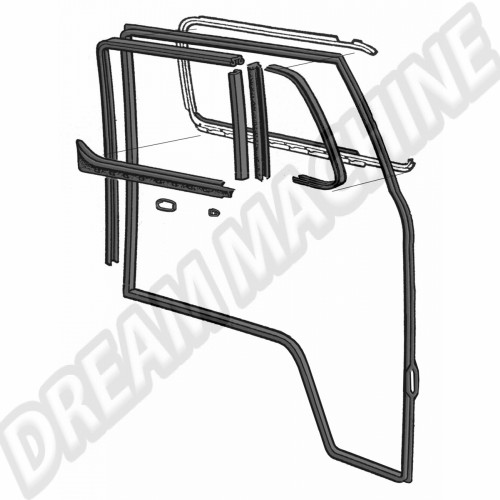 Kit de  joints pour porte gauche avec déflecteur pivotant  211998720p Sur www.dream-machine.fr