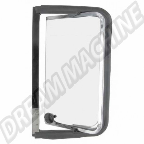 Déflecteur arriere complet gauche avec cadre de vitre  chromé en acier inoxydable Combi de 8.1967 -> 7.1979 221847655S Sur www.dream-machine.fr