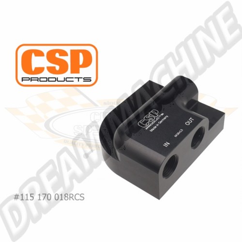 support-filtre-huile-m18x15-3/8npt-cnc-billet-anodise-noir