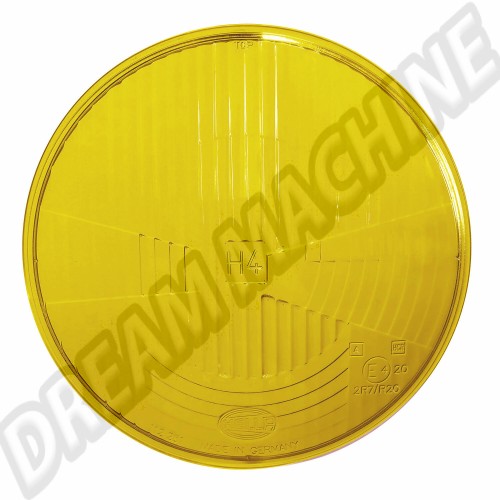 Verre de phare avant jaune H4 Hella pour Volkswagen Coccinelle, VW 181, Combi T2, Type 3.
