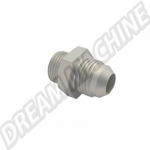 Adaptateur droit DASH 10 mâle-mâle M18x150 convexe, usiné CNC. Références : 1180401018C, 118-040-1018-C